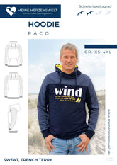 Papierschnittmuster Hoodie Paco Männer meine Herzenswelt Stoffmeisterei